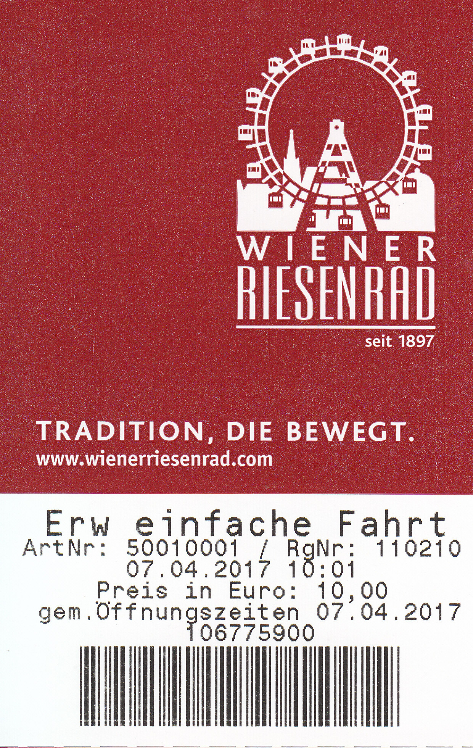 Eintrittskarte Wiener Riesenrad