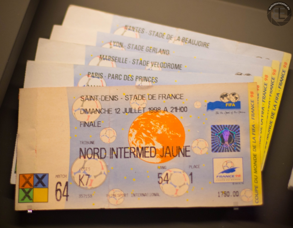Eintrittskarten der WM 1998 im FIFA World Football Museum in Zürich